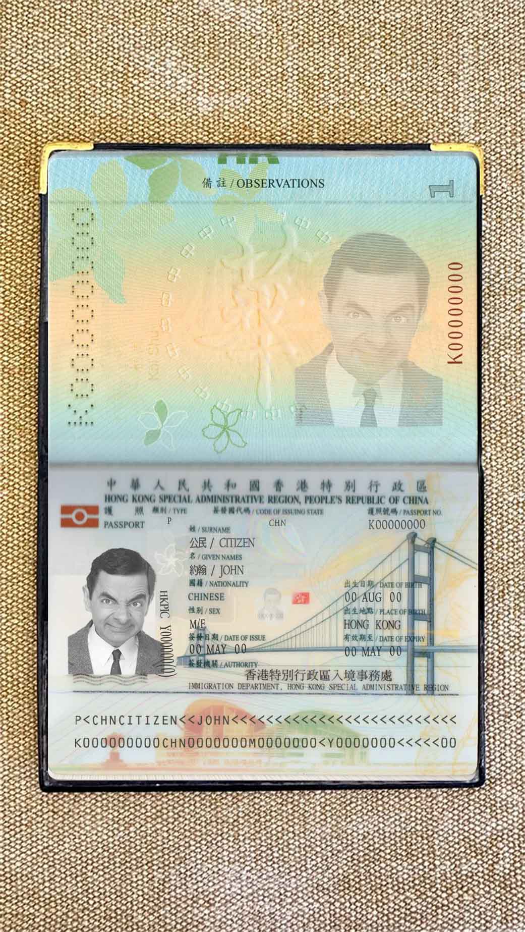 Hong Kong pass photo look PSD template